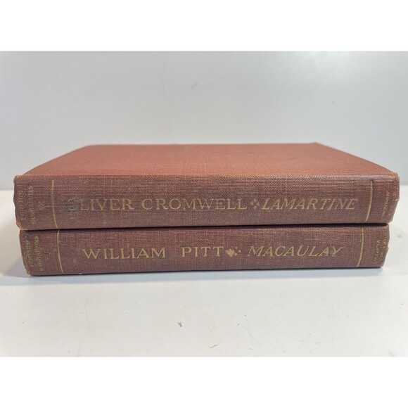 RARE 2 HC Books Houghton Mifflin Foreign Biographies 1859 William Pitt, Cromwell - Picture 1 of 16